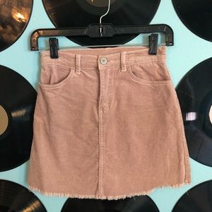 PINK CORDUROY MINI SKIRT